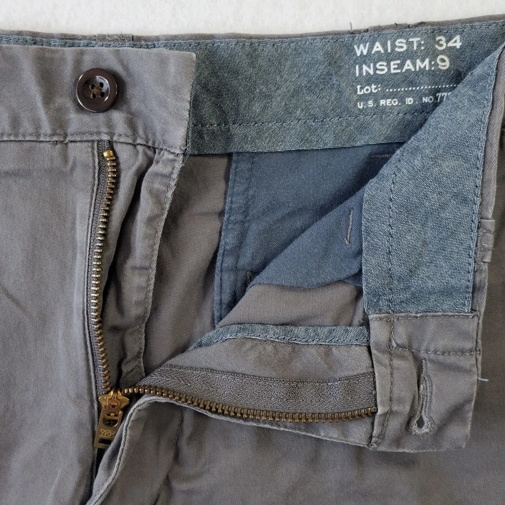 J.Crew Stretch Chino Shorts Mens 34‎ Gray 9